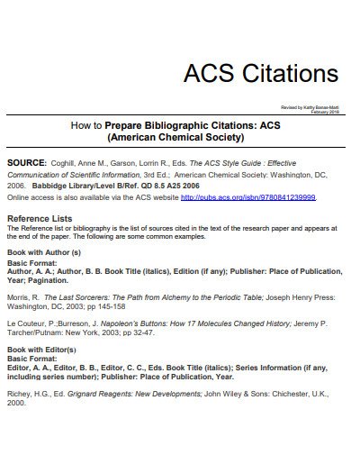 Introduction to ACS Citation Style for Your Research Papers